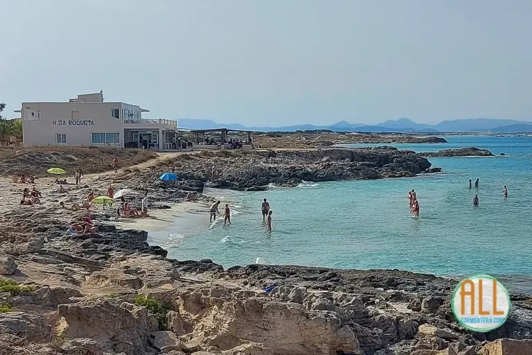 Playa de Sa Roqueta, vista sur, Formentera