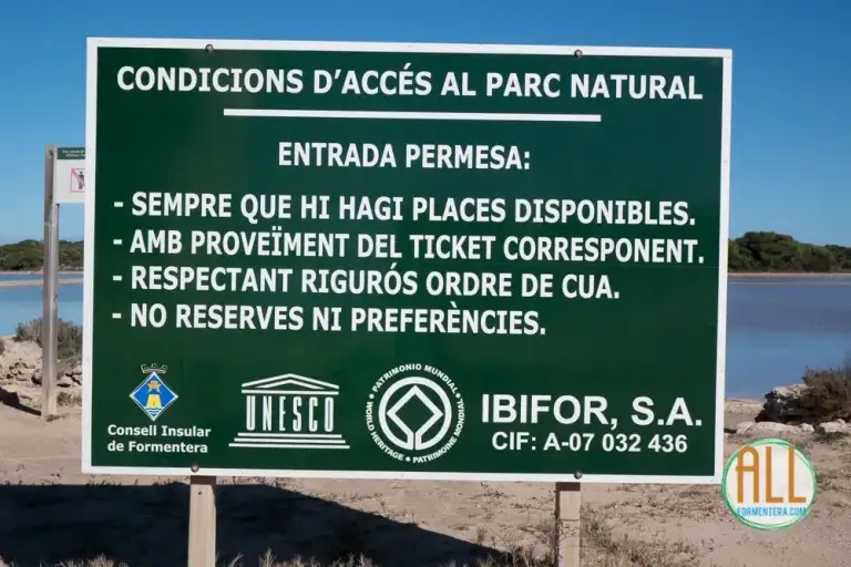 Condições de acesso a Illetas, Formentera