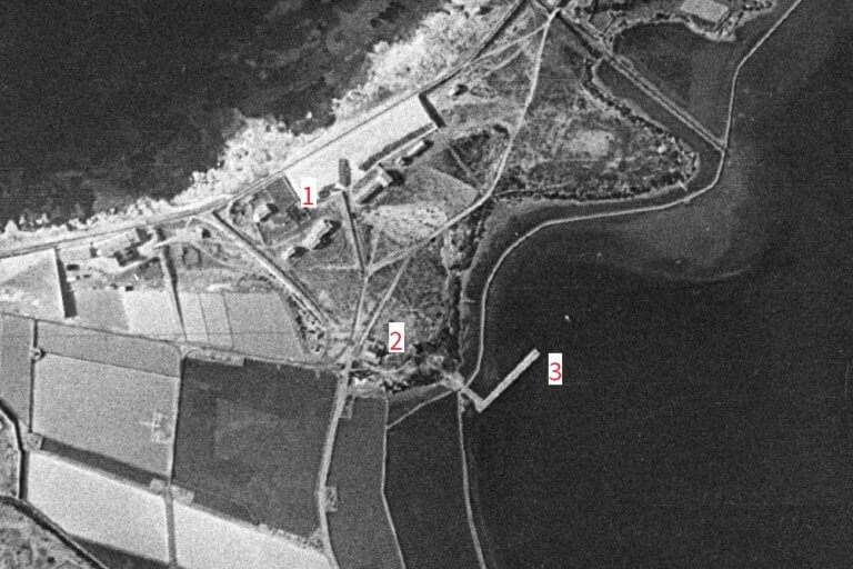 Aerial photo of the Formentera seaplane base.
